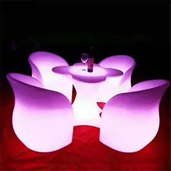 Светодиодная светящаяся мебель Бар отеля Диван Сливовый цветок Стул Сливовый цветок Чайный стол Уличные развлечения Бар Mueble