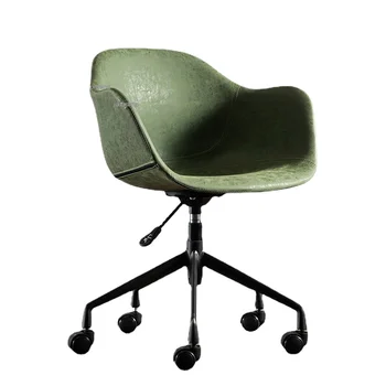 Скандинавские кожаные компьютерные стулья для офисных стульев Конференц-стул Офисная мебель Современный минималистский подъемник для отдыха Вращающееся креслоCD