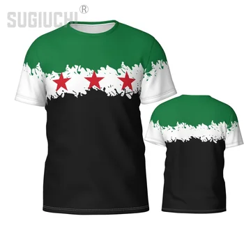 Флаг Сирии 1932-1961 3D футболки для мужчин Женщины Футболки Футбол Футбол Футбол Футбол Болельщики Подарочная футболка