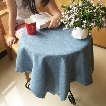 Чайный стол, обеденный стол, скатерть, маленькая кофейня с круглым столом, однотонная