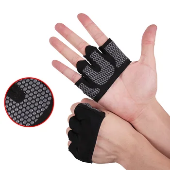  Четыре пальца Спортивные нескользящие перчатки для фитнеса с половиной пальца Силиконовое утолщенное оборудование Гантели Тяжелая атлетика Тренировочные перчатки
