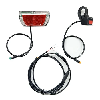 Электрический велосипед задний фонарь с левой и правой лампой вспышки и кнопкой переключения напряжения 12 В-54 В для обновления преобразователя лампы